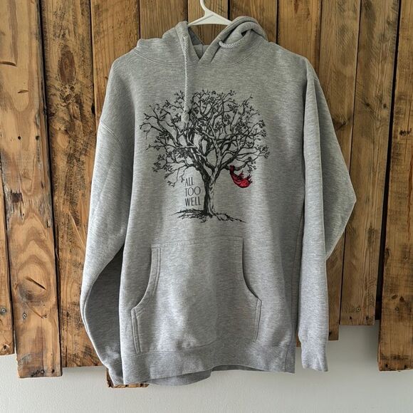 Taylor Swift Women’s All Too Well Hoodie Size Medium Gray Pull Over Sweatshirt M - Picture 1 of 15